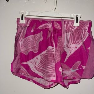 Pink floral Nike shorts